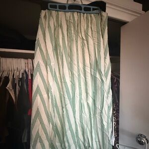 Chic Green Striped Maxi Skirt
